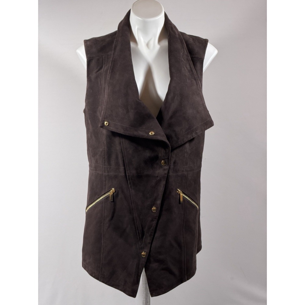 Carlisle Suede Vest Womens 10 Brown Leather Quiet Luxury Western New Style